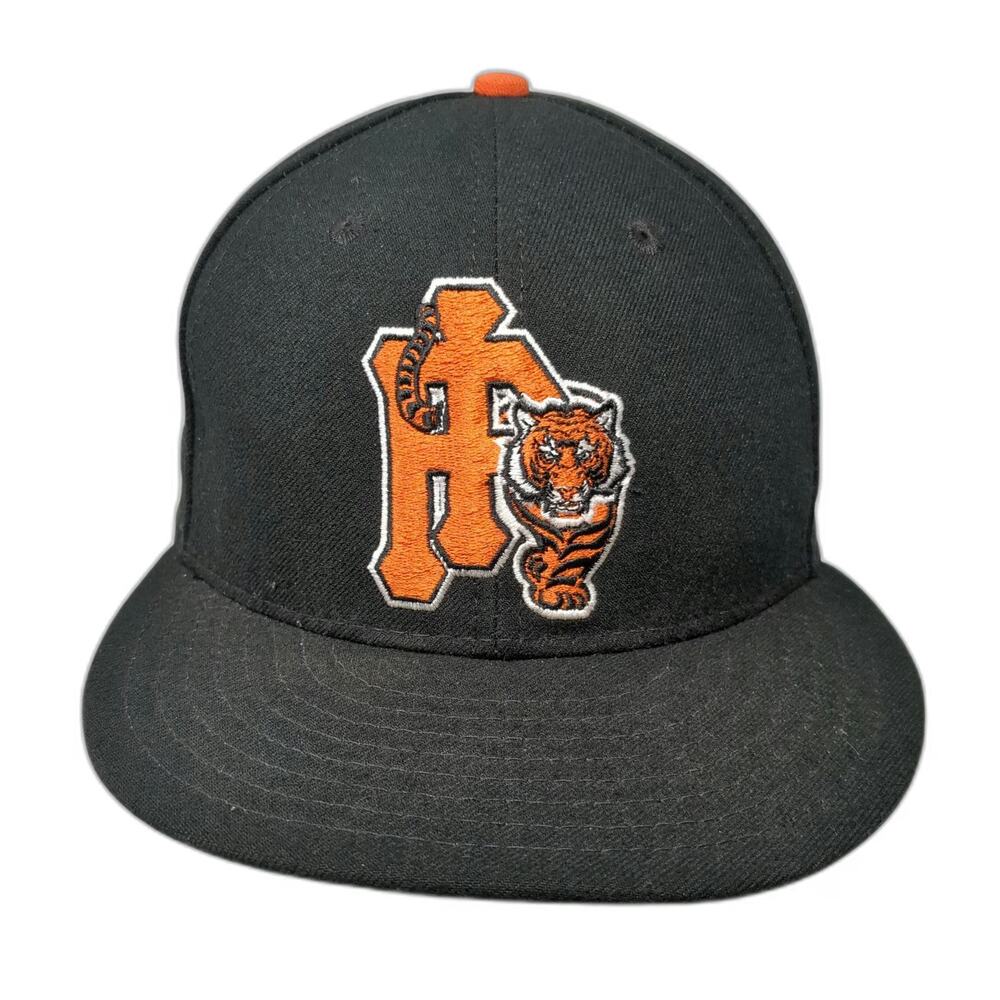 New Era 59Fifty Baseball Cap Black Tiger Mascot Fitted Hat 7 1/4 59FIFTY USA